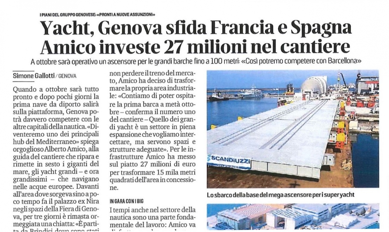 Genova, il più grande “ascensore” per yacht del Mediterraneo