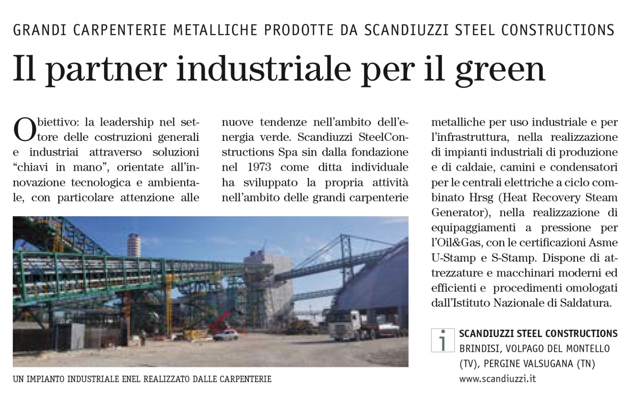 Stilè - Insert of Sole 24 Ore - The industrial partner for the green